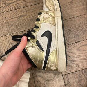 Gold air Jordan’s .